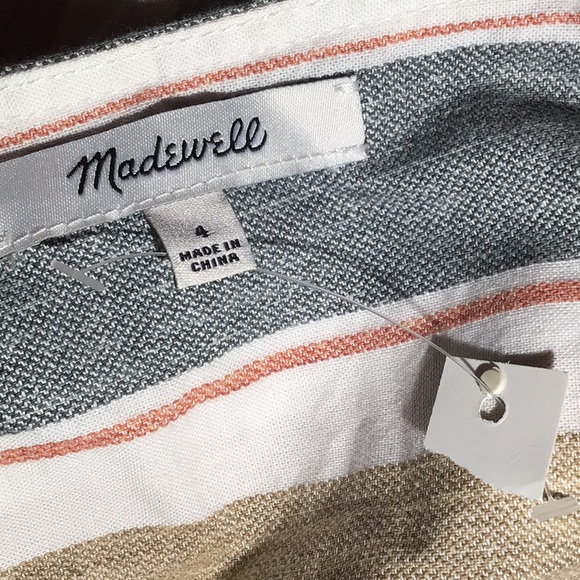 Madewell striped tie waist zip up romper size 4 - Picture 6 of 7